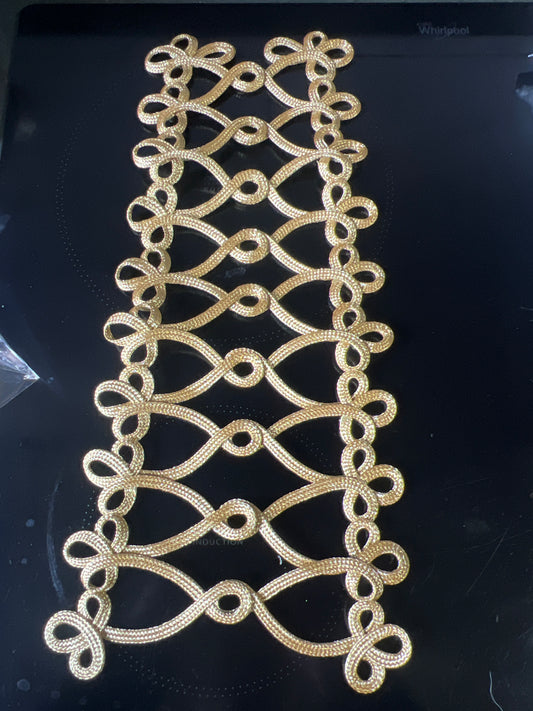 Galon Tressé Doré Ajouré – Passementerie Haute Couture