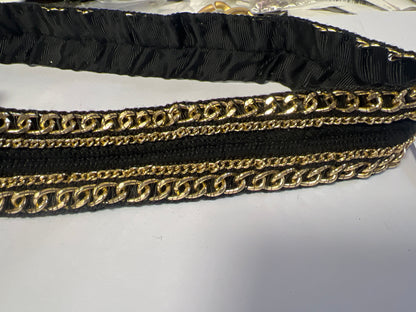 Galin chaîne doré Ferme en pressions noir et or 38 mm – 68 cm