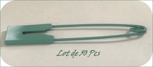 50 Epingles à nourrice en 8 cm Turquoise