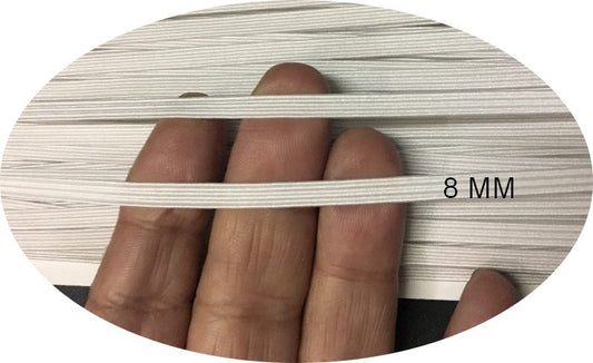 50 Mètres D'Elastique Plat 8 mm Blanc Vendu par 50 Mètres, A Coudre