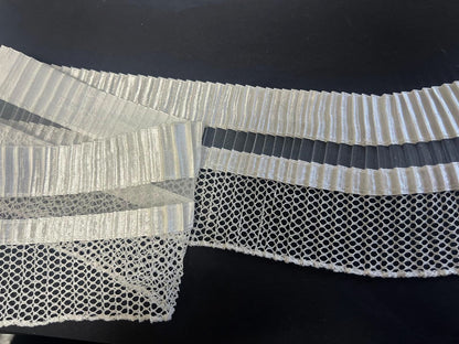 Ruban Plissé Satin Organza Filet 85mm - Stretch Élégant