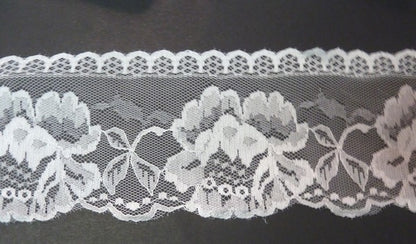 Dentelle Blanche 9cm sur Résille - Robe de Mariage et Cérémonie
