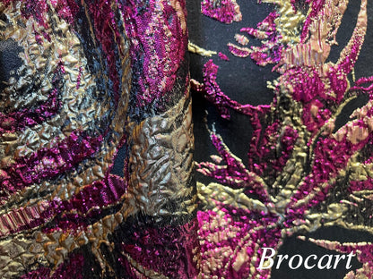 Tissu Brocart Haute Couture Floral - Largeur 150 cm