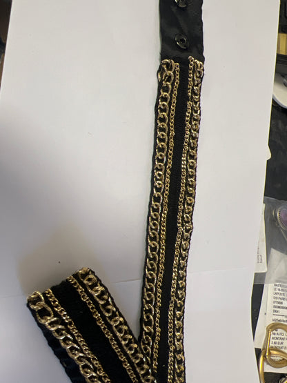 Galin chaîne doré Ferme en pressions noir et or 38 mm – 68 cm