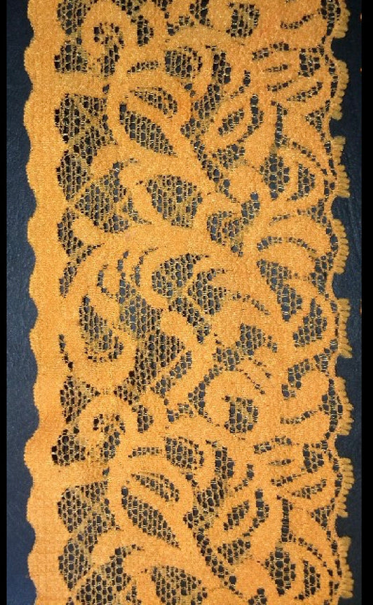 Dentelle Au Mètre Lycra En 8 Cm Orange Pour customisations et Décorations.s