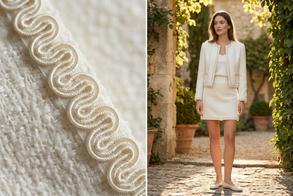 Galon style Chanel écru au mètre, style couture pour tweed et accessoires