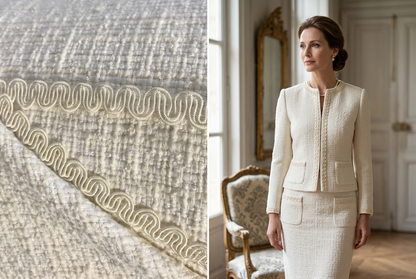 Galon style Chanel écru au mètre, style couture pour tweed et accessoires
