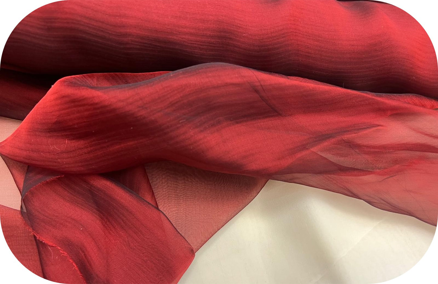 Mousseline de Soie Changeante Bordeaux et Noir 145 cm - Haute Couture