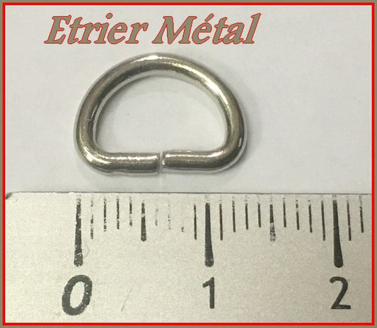 anneau Etrier Boucle Métal Argent Demi Rond En 13 mm Pour Sangle, Maroquinerie Et Vetements