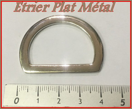 anneau Etrier Boucle Métal Plate Argent Demi Rond En 43 mm Pour Sangle, Maroquinerie Et Vetements