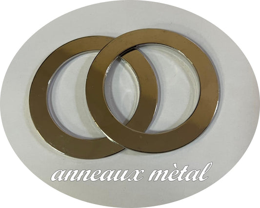 Anneau Mètal Argenté Plat Rond Couture.