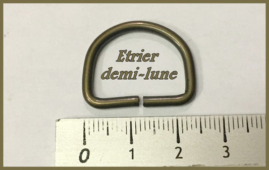 Anneaux Etrier Boucle Métal Bronze Demi Rond En 2,5 Cm Pour Sangle, Maroquinerie Et Vetements
