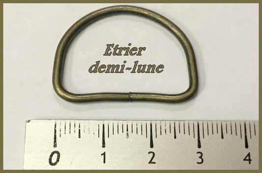 Anneaux Etrier Boucle Métal Bronze Demi Rond En 3 Cm Pour Sangle, Maroquinerie Et Vetements