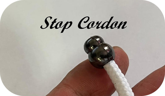 Arrêts Stop Pour Cordon - stop cordon en noir métallique.