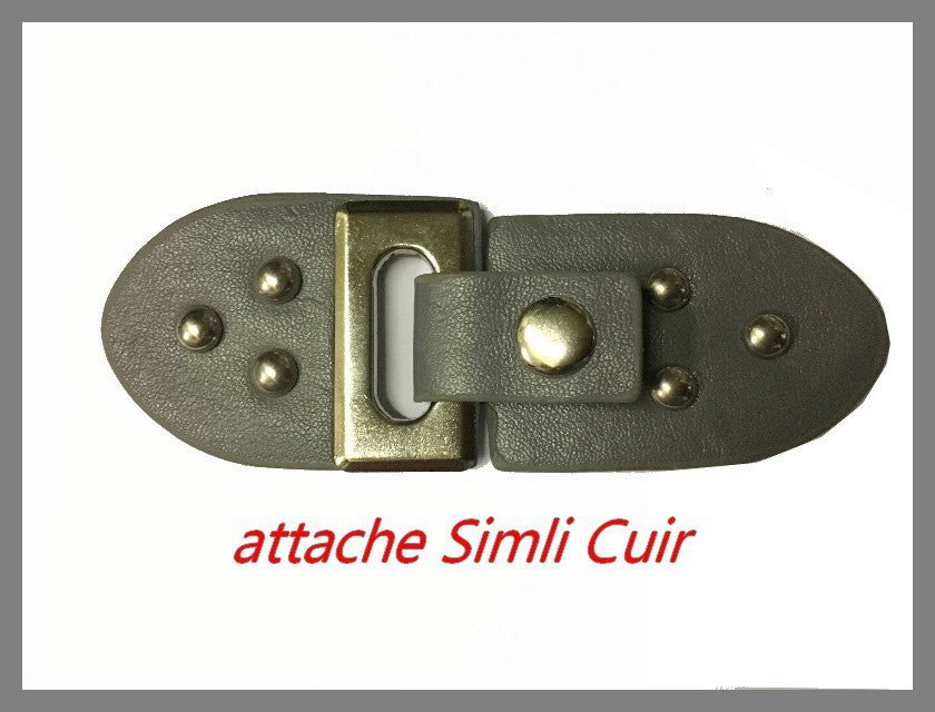 Attache En 2 Parties En Simili Cuir Gris Avec Boucle pression PouR Décorations De  Sacs, Vestes, Tailleurs.