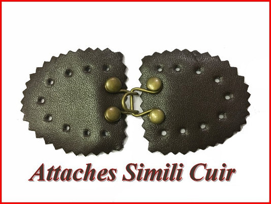 Attache En 2 Parties En Simili Cuir Marron A Coudre PouR Décorations De  Sacs, Vestes, Tailleurs.