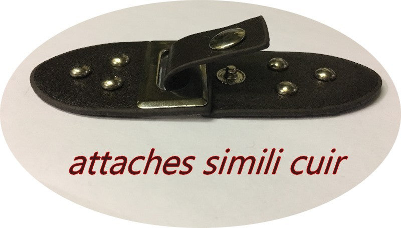 Attache En 2 Parties En Simili Cuir Marron Avec Boucle pression PouR Décorations De  Sacs, Vestes, Tailleurs.