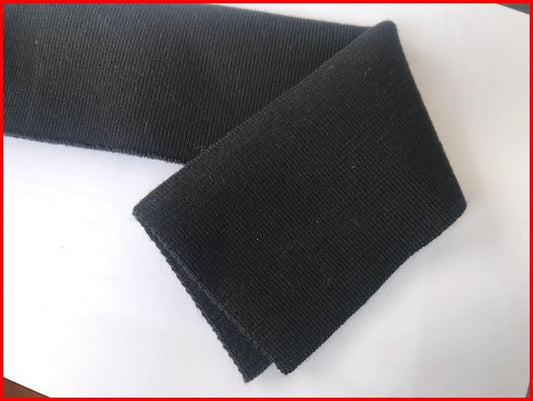 Bande De Bord-Cote En Tissu Maille Noir Replié Pour Poignée Manche et Bas de Blousons