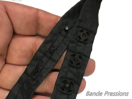 Bande De Bouton Pression Noir Au mètre -Bande A body