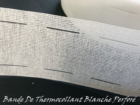 Bande De Thermocollant Blanche Perforé Pour Ceintures Vendu Au Mètre