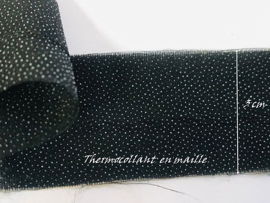 Bande De Thermocollant En maille Noir Double Face Pour Vêtements
