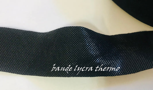 Bande De Thermocollant En Tissu maille Lycra Noir Pour Vêtements Stretch