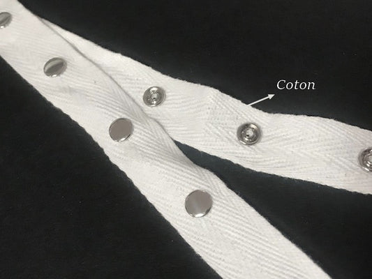 Bande Pressions Coton Blanche au mètre