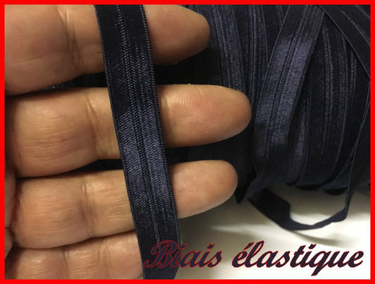 Biais Lycra Bleu Marine En 13 mm ,Ruban Lycra  Pour Lingerie, et Customisations.