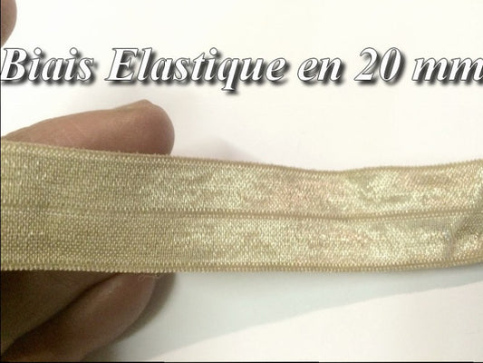 Biais Lycra Elastique En 2 Cm, Ruban Lycra Beige   Pour Lingerie, et Customisations.