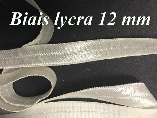 Biais Lycra Elastique Ivoire naturel En 1,2 Cm Ruban Lycra  Pour Lingerie, et Customisations.