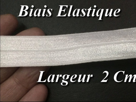 Biais Lycra En 2 Cm Blanc Ruban Lycra  Pour Lingerie, et Customisations.