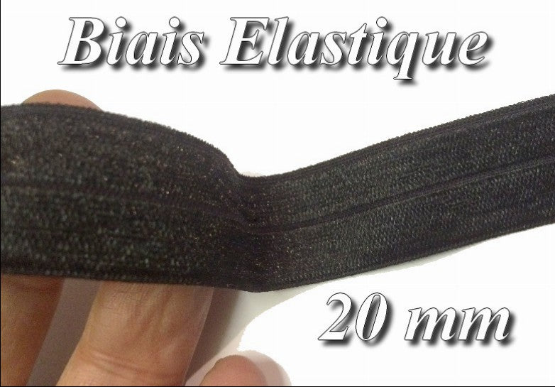 Biais lycra En 2 Cm Noir Ruban Lycra  Pour Lingerie, et Customisations.