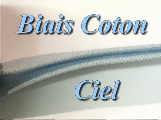Biais Replié Coton Coloris Bleu Ciel, A  Coudre, pour Vetements Et Loisirs Créatifs.