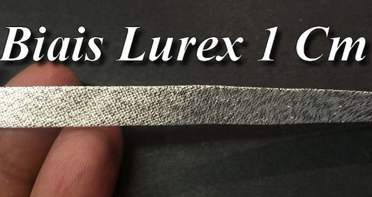 Biais Replié lurex Argent , A  Coudre,  pour Loisirs Créatifs.