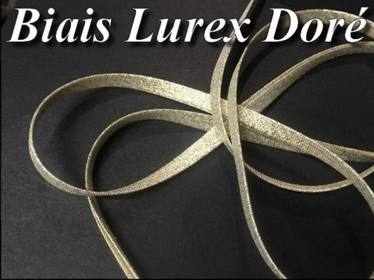 Biais Replié lurex Doré Or , A  Coudre,  pour Loisirs Créatifs.