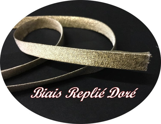 Biais Replié Lurex Doré Or, Au Mètre A  Coudre,  Pour Loisirs Créatifs Et Décorations.