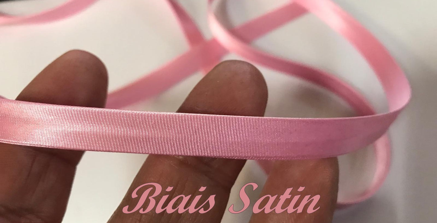 Biais Satin Rose Au Mètre Pour La Couture