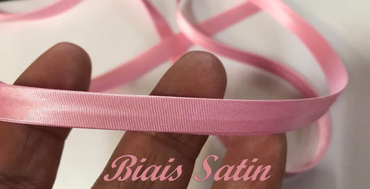 Biais Satin Rose Au Mètre Pour La Couture