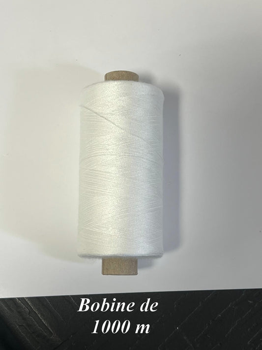 Bobine de fil à coudre Blanc 1000 m – Polyester Oeko-Tex – Tout textile