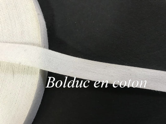 Bolduc Ruban Blanc en Coton au mètre
