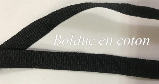 Bolduc Ruban noir en Coton au mètre
