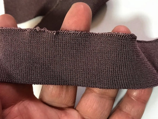 Bord-Cote En Bande de Tissu Maille Prune Choco Imprimé Pour Poignée Manche et cols