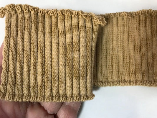 Bord-Cote En Bande Large en Tissu Maille Beige Pour Poignée Manche et cols