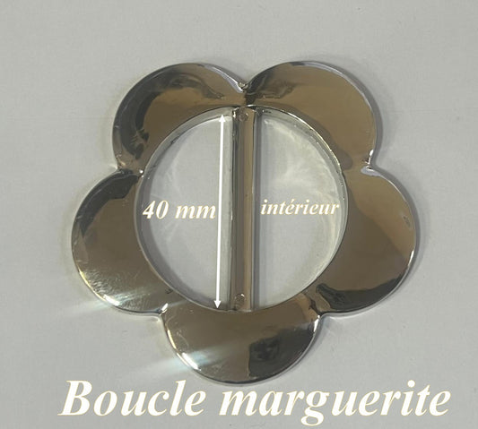 Boucle Argentée Métallisée Marguerite 6,5 cm à Coudre – Élégance Florale pour Vos Créations