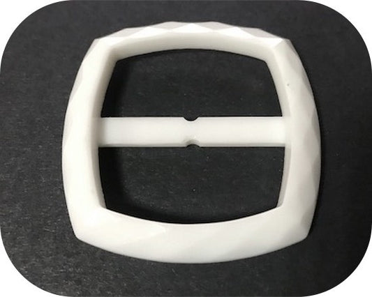 Boucle Ceinture Carré Blanche En  5 cm A Coudre.