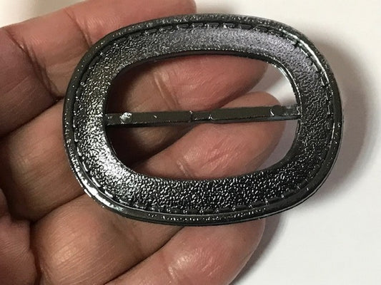 Boucle Ceinture Ovale Fantaisie Gris Anthracite En 5 Cm A Coudre.