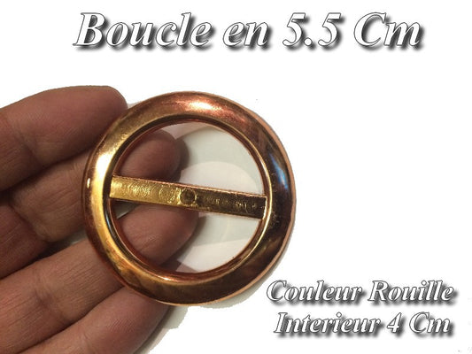 Boucle Ceinture Ronde  Rouille  En 5.5 Cm A Coudre.