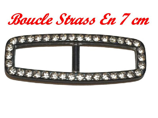 Boucle Ceinture Strass Noir A Coudre, Pour Décorations Et Customisations.