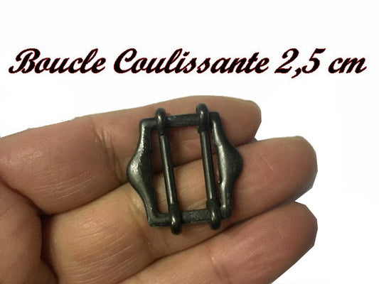 Boucle Coulissante En 2.5 cm De Largeur En  Métal Noir, A coudre.