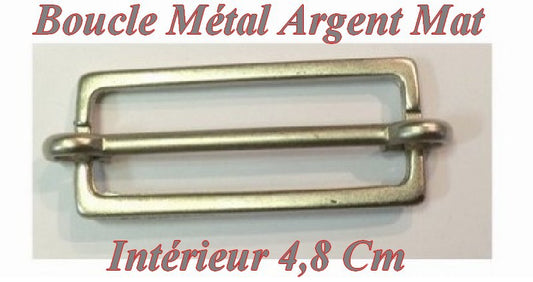 Boucle Coulissante en 4.8 cm Nikel Argent Mat